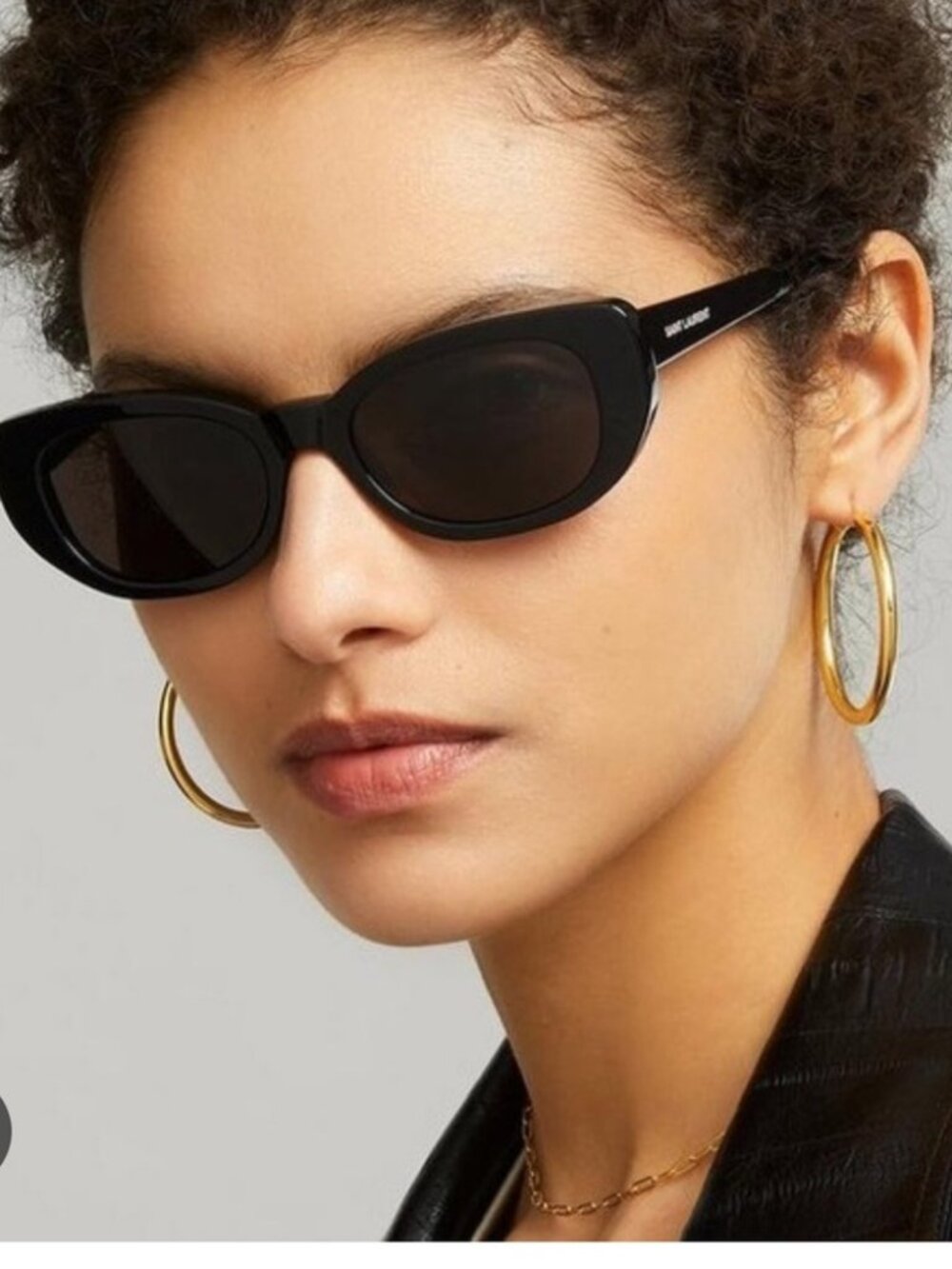 Saint Laurent Black Cat Eye Frame Sunglasses